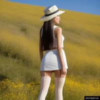 Девушка в мини и чулках