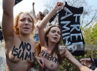 Голый протест активисток Femen