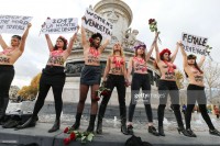 Голый протест активисток Femen