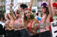 Голый протест активисток Femen