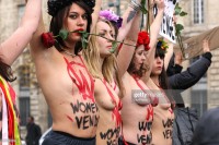 Голый протест активисток Femen
