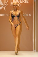 Девушка в нижнем белье на выставке Lingerie-Expo 2014