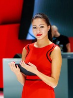 девушка в красном Московского Международного Автомобильного Салона 2012