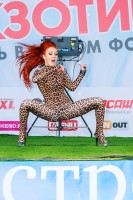 девушка в леопардовом костюме танцует go-go